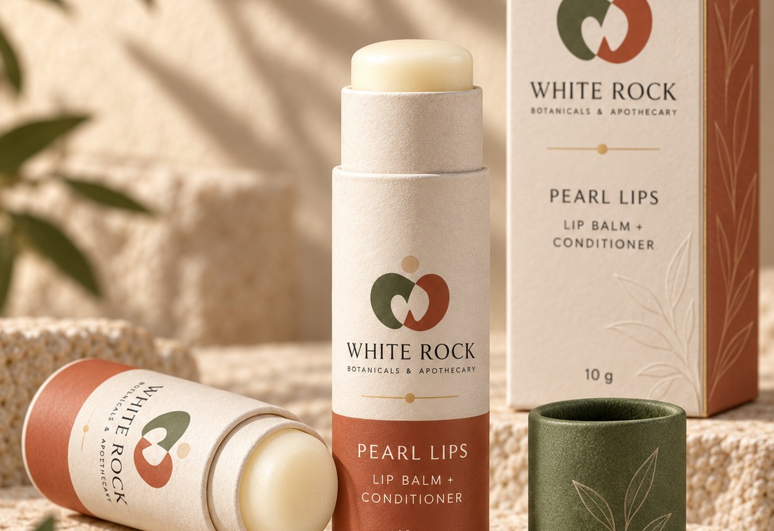 Pearl Lips Lip Balm + Conditioner in its paper push-up tube
